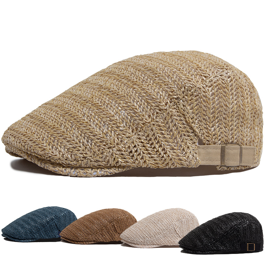 Newsboy Cap Ivy - ストロースタイルフラットキャップ メンズ レディース 夏 ストリートウェア アイビーキャップ