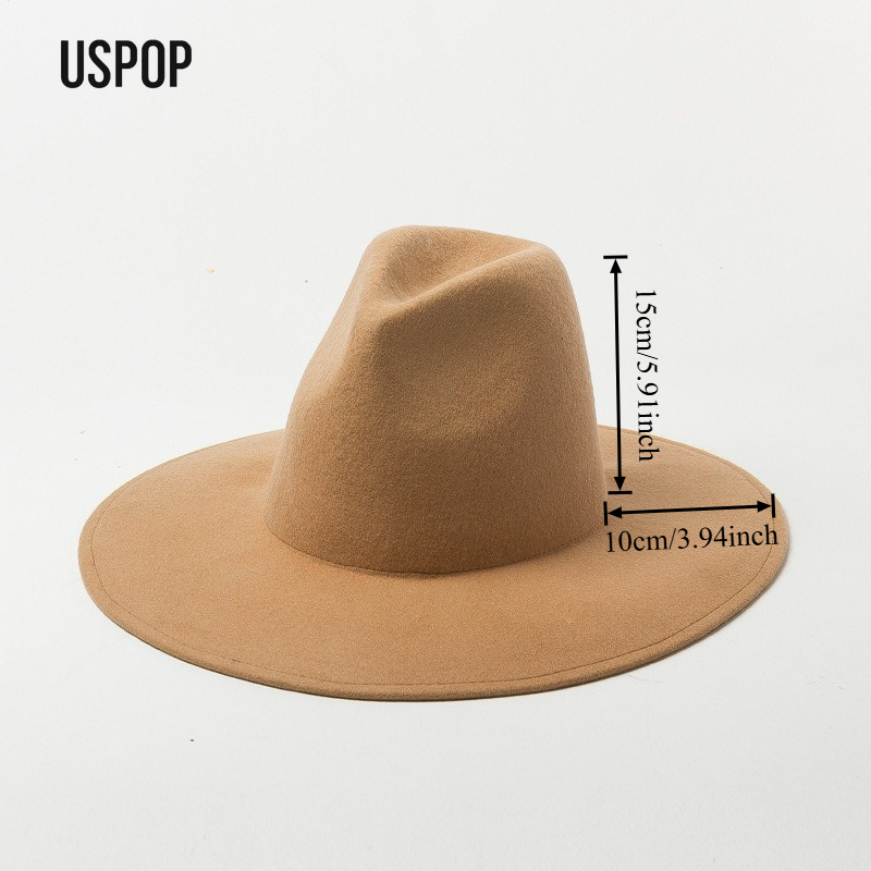 USPOP 秋冬ファッション プレーン ハイクラウン ウール - Fedora Hat Wool のレビューと価格