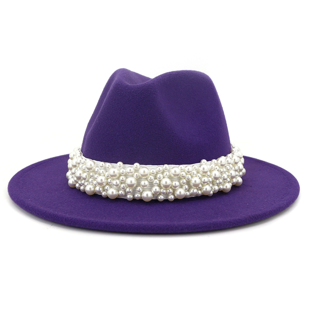 女性用フェドラハット ウールフェルトパナマハット パールバン - Fedora Hat Wool のレビューと価格