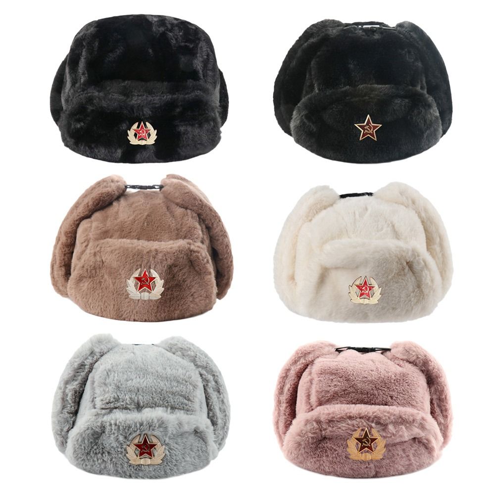 男性と女性のための厚い爆撃機のぬいぐるみの帽子、防風の雪の帽 - Winter Trapper Hat のレビューと価格