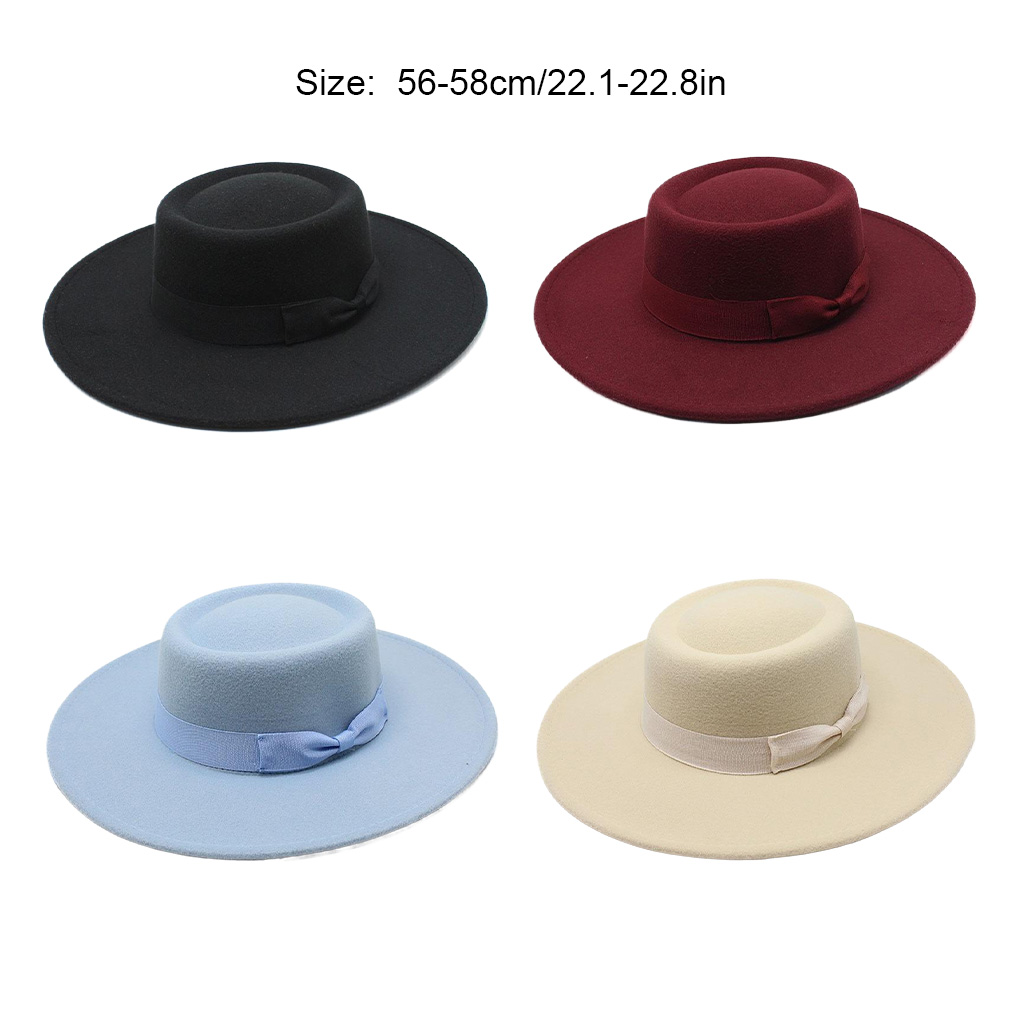フランスの女性用フェドラハット、トップボウタイ付きフェドラハ - Fedora Hat Wool のレビューと価格