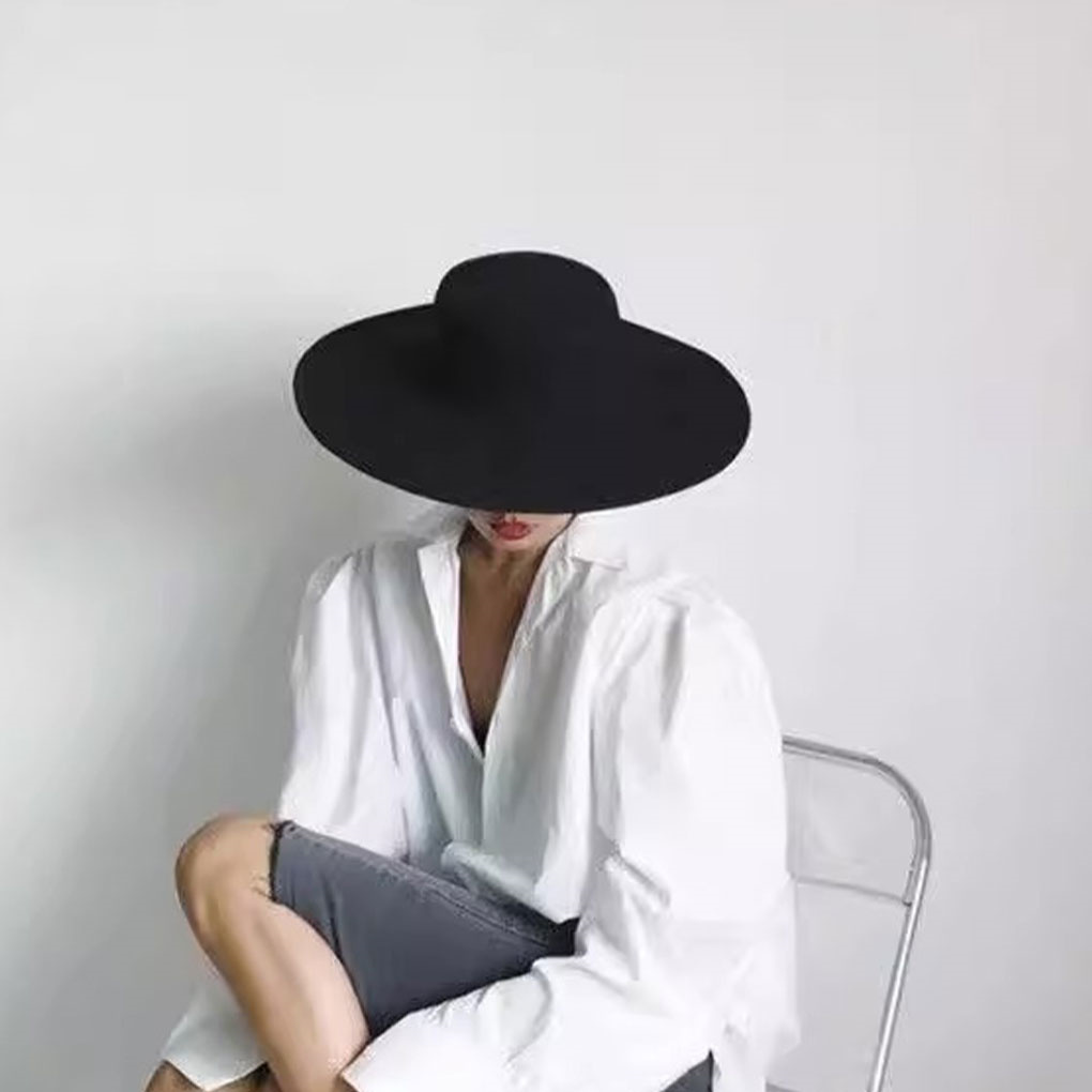 フランスの女性用フェドラハット、トップボウタイ付きフェドラハ - Fedora Hat Wool のレビューと価格