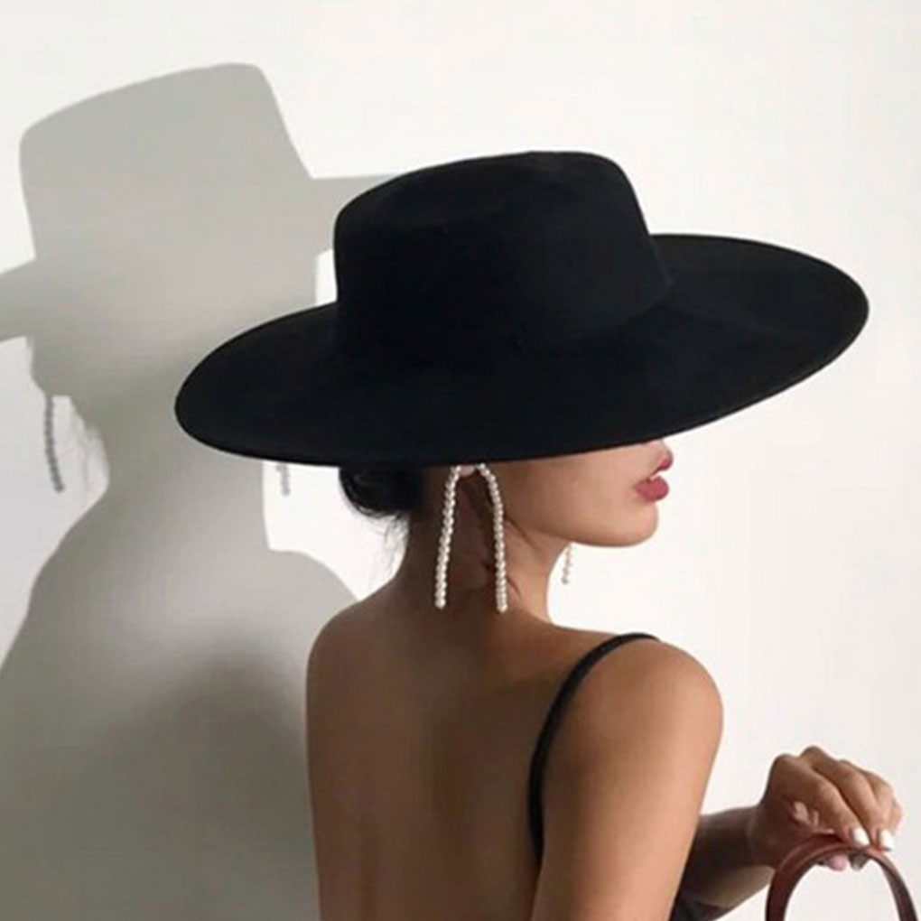 フランスの女性用フェドラハット、トップボウタイ付きフェドラハ - Fedora Hat Wool のレビューと価格