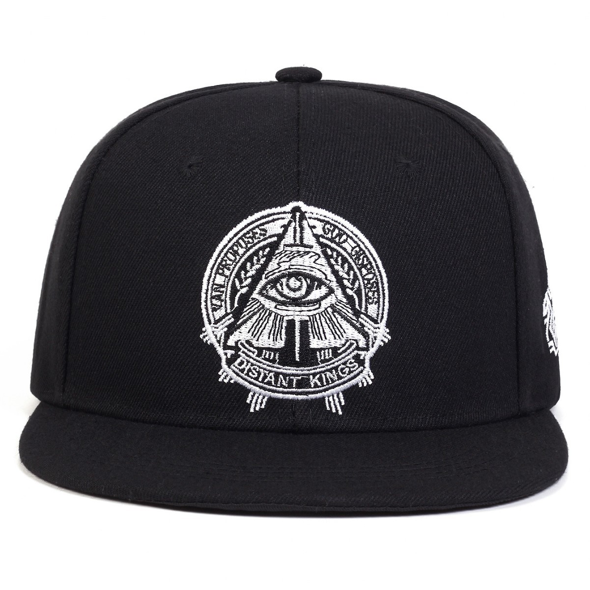ユニセックスオールシービングアイ刺繍スナップバックハットブラ - Snapback Hat Flat のレビューと価格