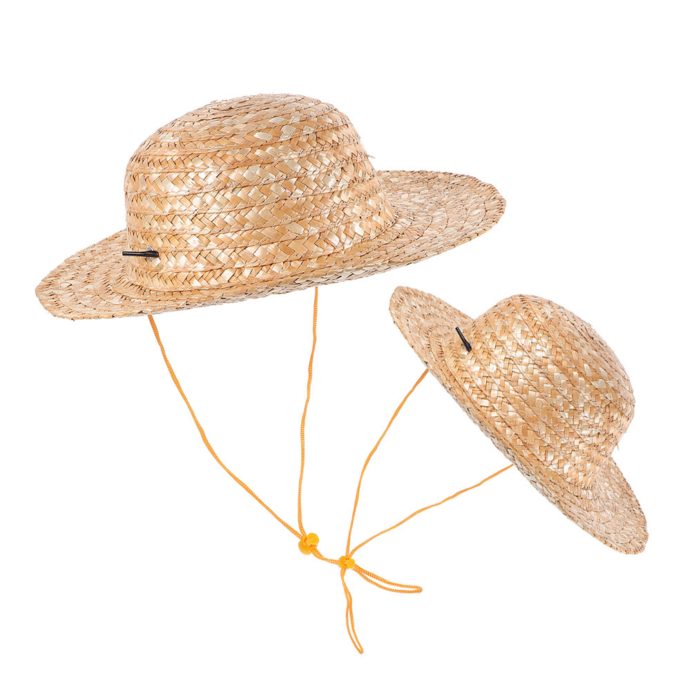 2個セット 子供用麦わら帽子 ナチュラルカラー 広いつば 日 - Sun Hat Wide Brim のレビューと価格