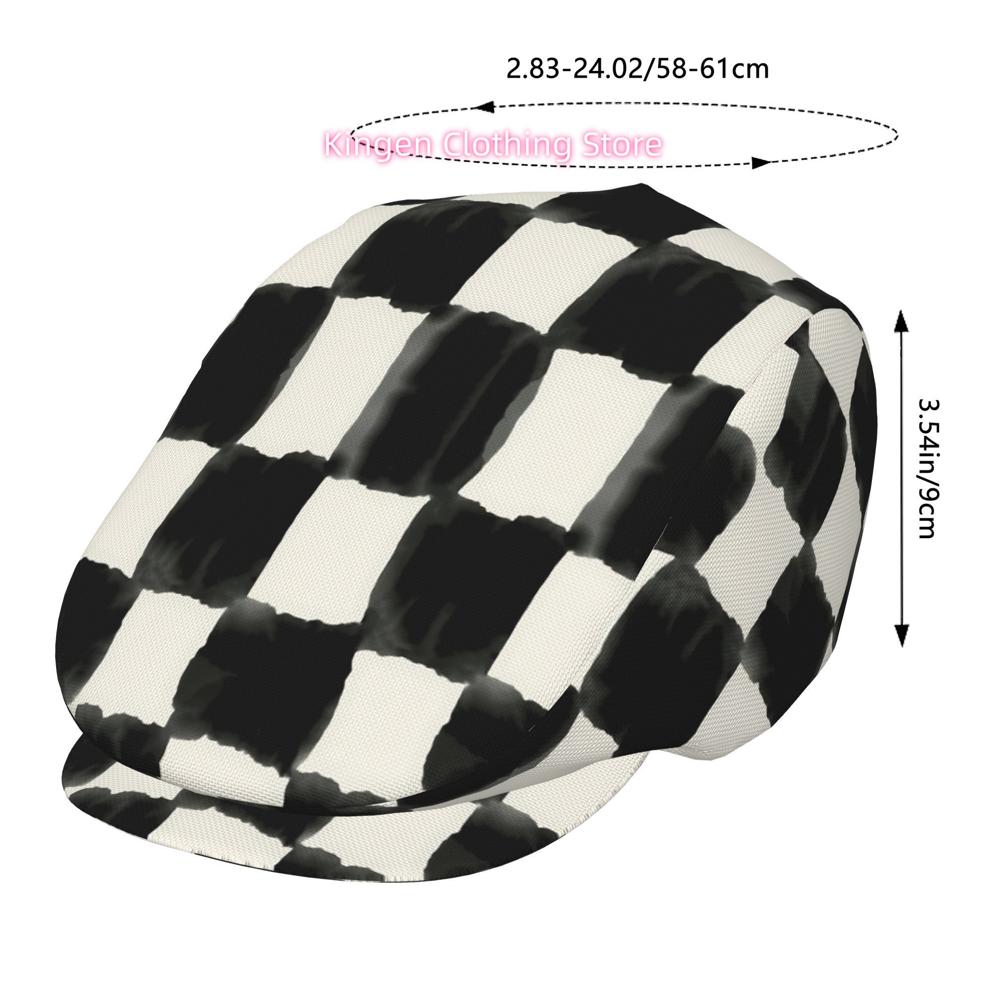 インクチェスボード柄男女兼用調節可能フラットキャップ、ニュー - Newsboy Cap Ivy のレビューと価格